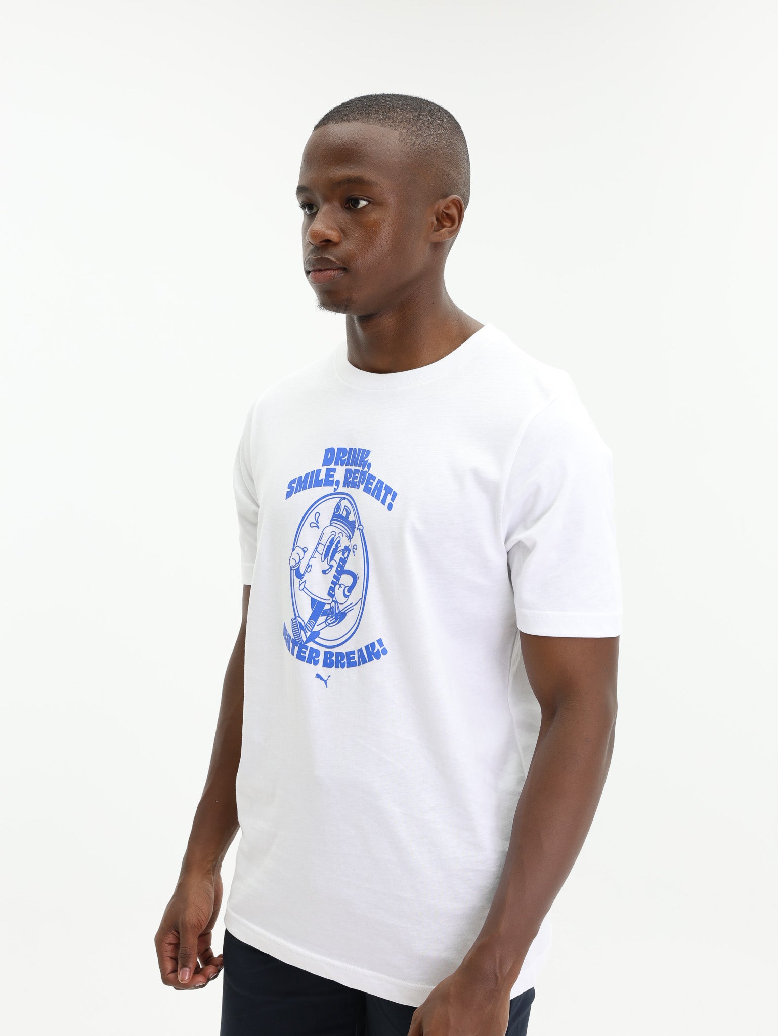 Puma T-Shirt Graphic Water Tee White-Blue